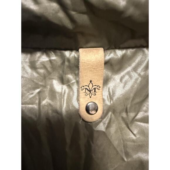 Mackage Jacket Womens Small Olive Hooded Full Zip Windbreaker Leather Trim - Picture 5 of 11